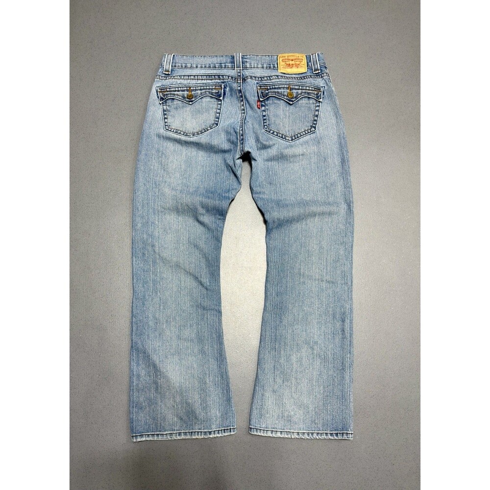 Vtg Levi's 542 Low Flare Leg Jeans Womens 16 Blue Denim Flap Pockets 2000s Boho